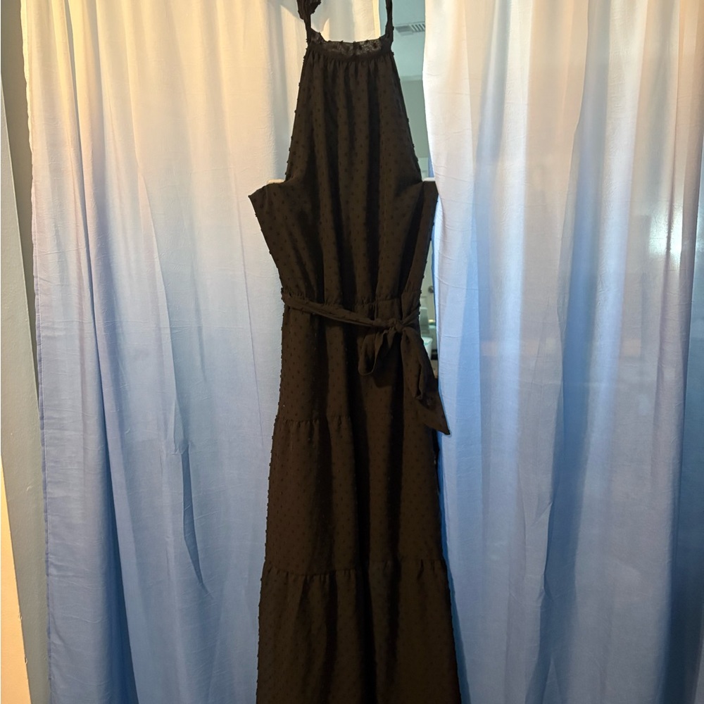 Elegant Black Halter Dress